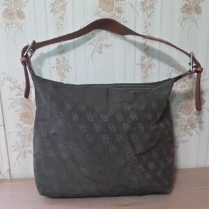 Dooney & Bourke Dark Green With Brown Monogram Shoulder Bag